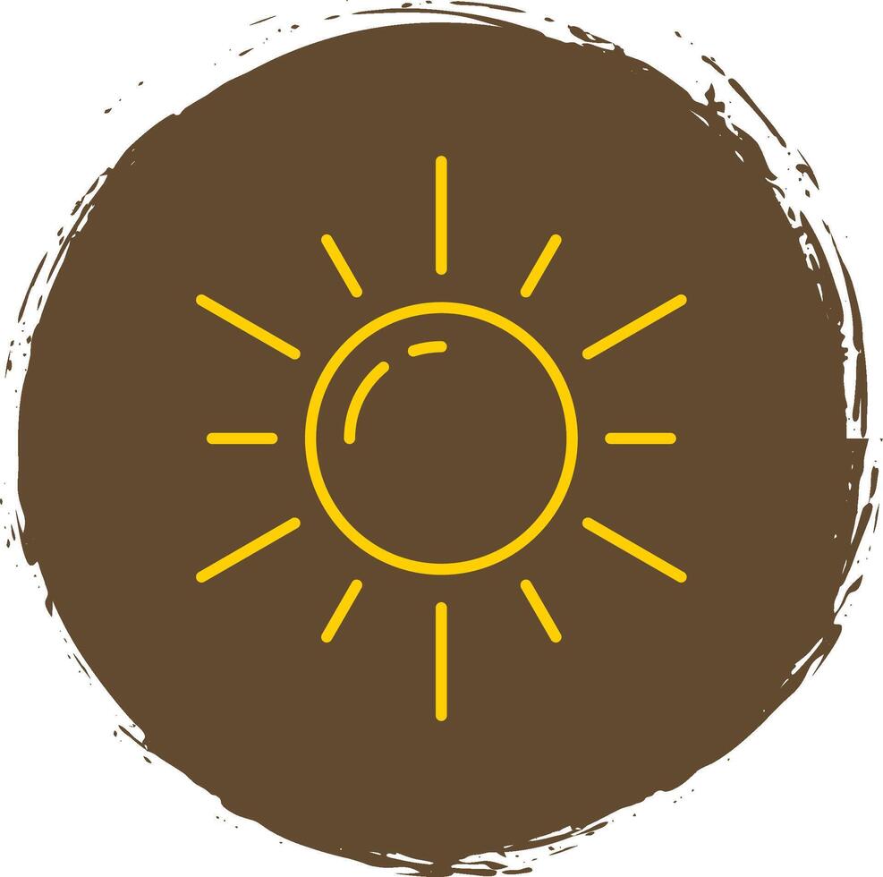 Sun Line Circle Yellow Icon vector