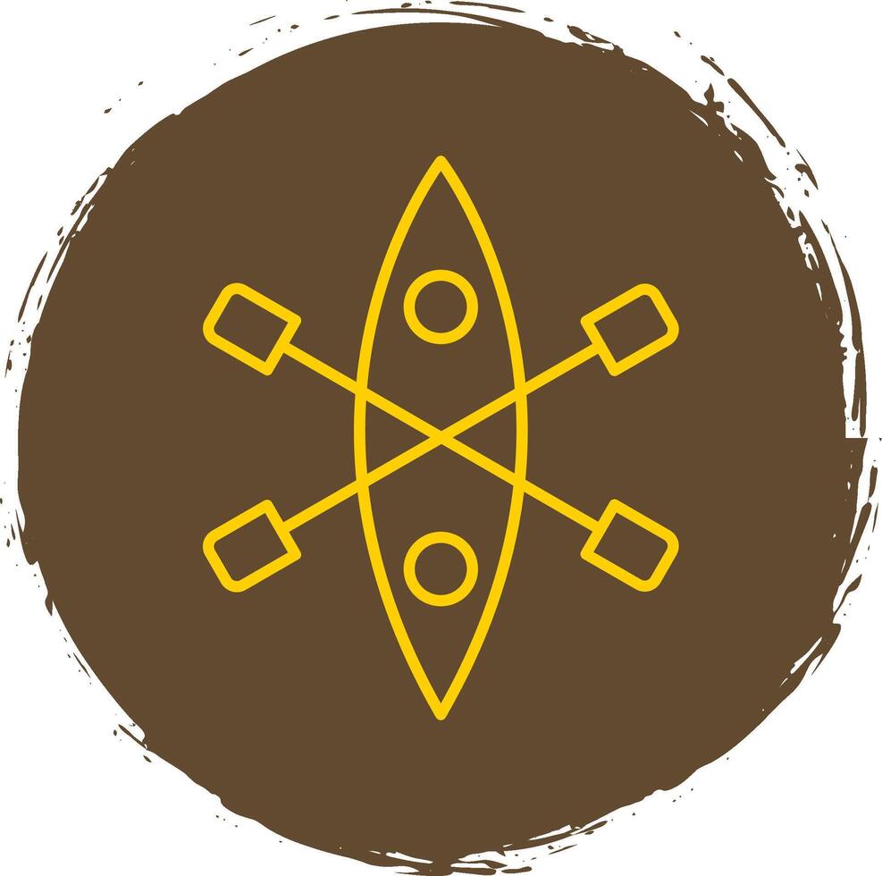 Kayak Line Circle Yellow Icon vector