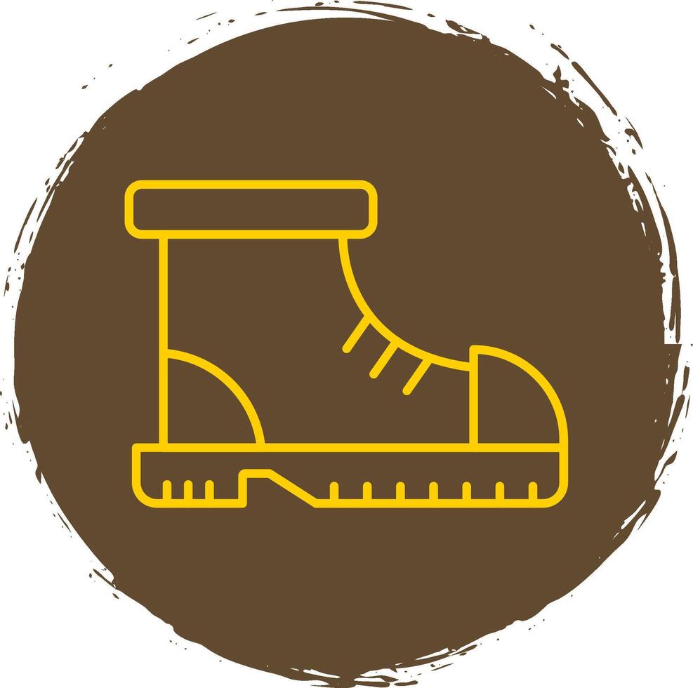 Boot Line Circle Yellow Icon vector