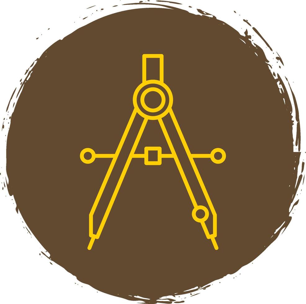 Drawing Compass Line Circle Yellow Icon vector