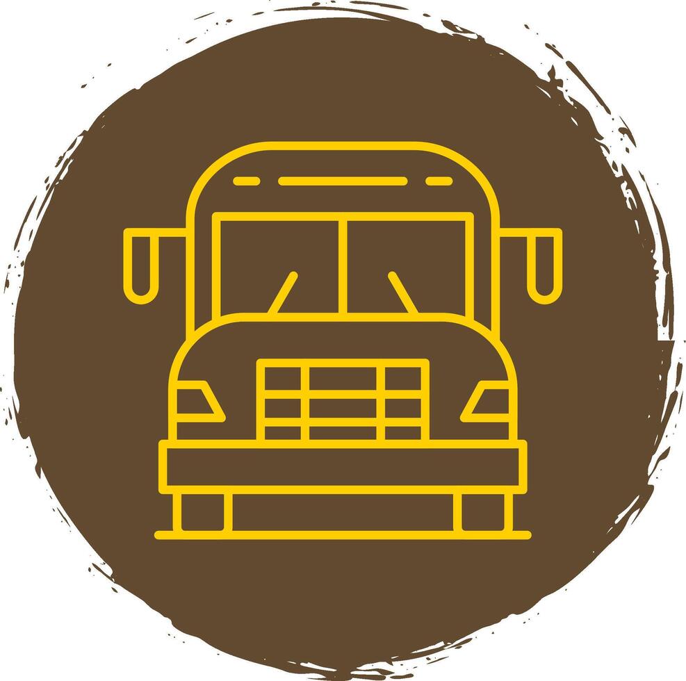 School Bus Line Circle Yellow Icon vector