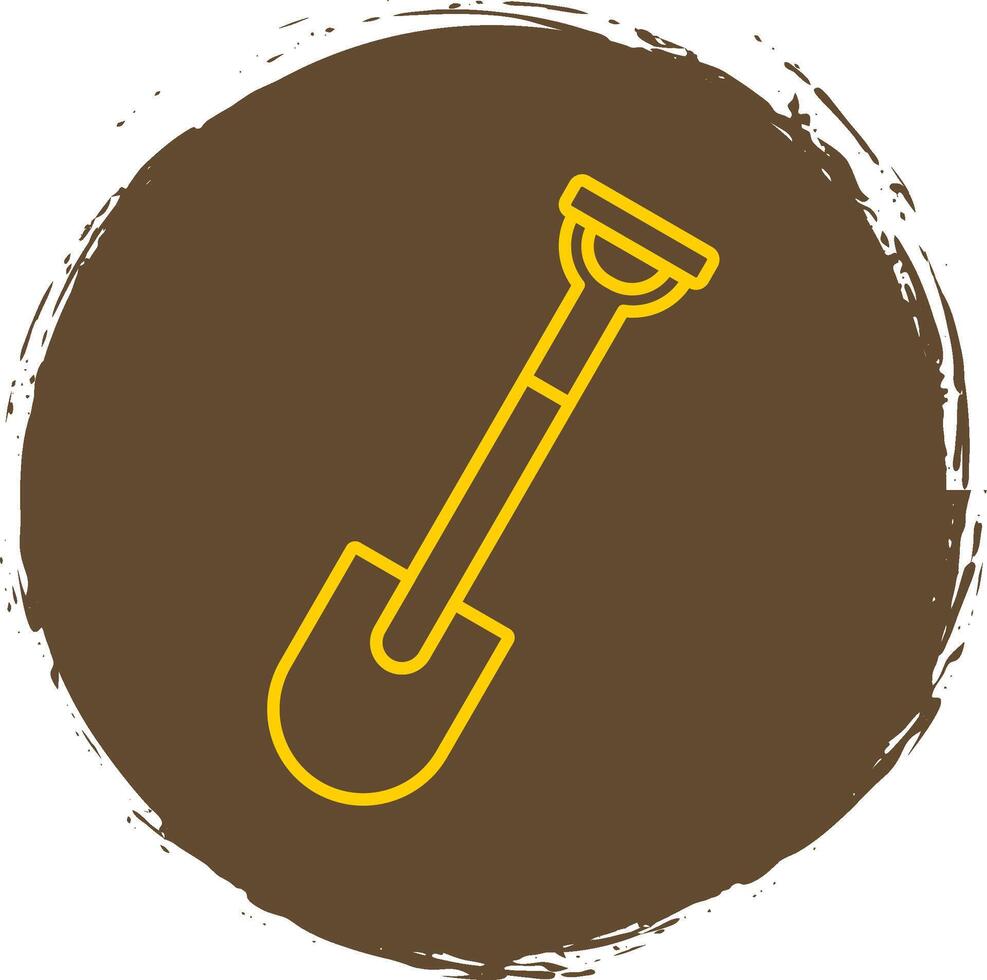 Shovel Line Circle Yellow Icon vector