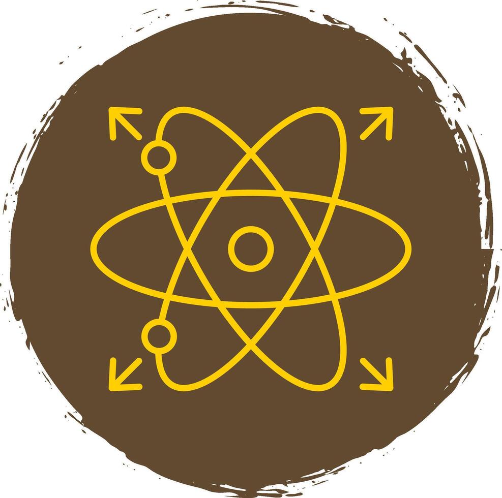 Atom Line Circle Yellow Icon vector