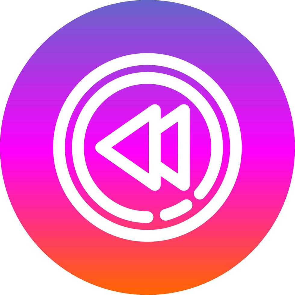 Rewind Line Gradient Circle Icon vector