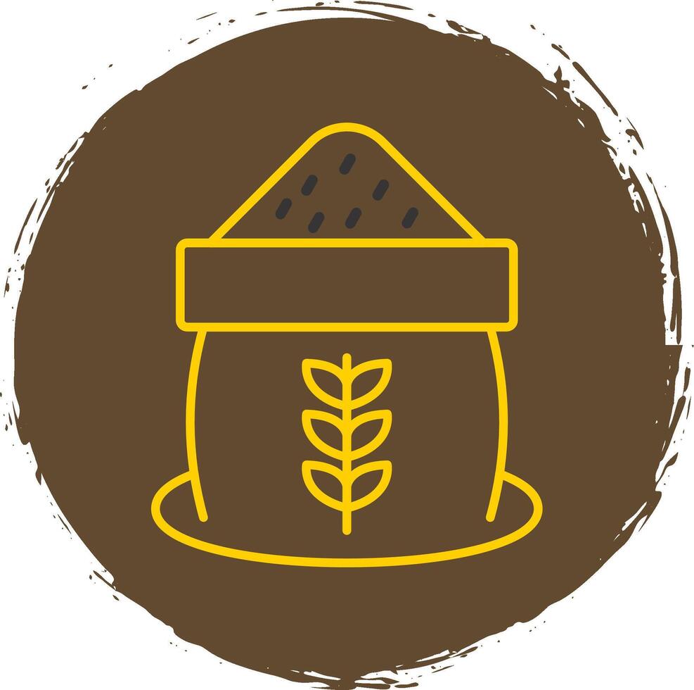 Grain Line Circle Yellow Icon vector