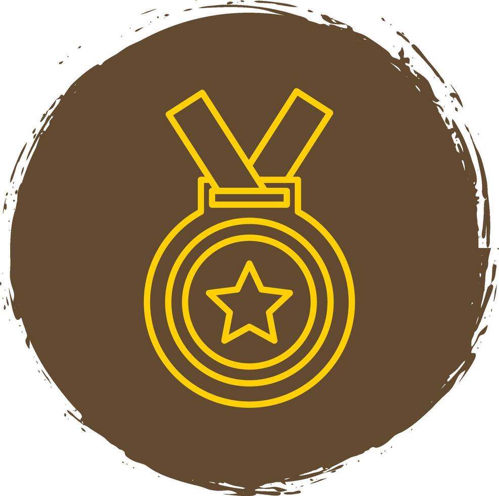 Medal Line Circle Yellow Icon vector