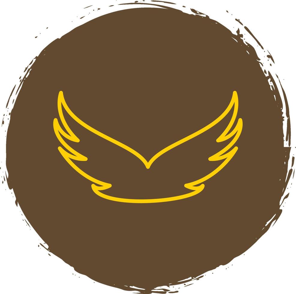 Wings Line Circle Yellow Icon vector