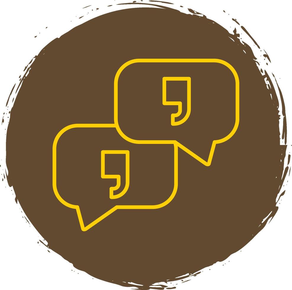 Quotation Line Circle Yellow Icon vector