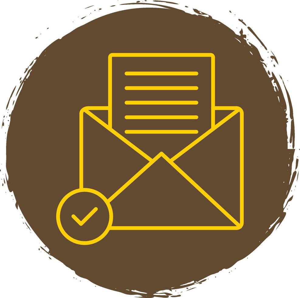Open Email Line Circle Yellow Icon vector