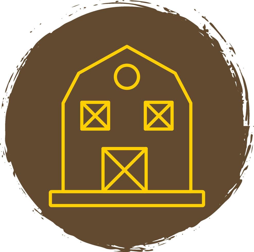 Barn Line Circle Yellow Icon vector