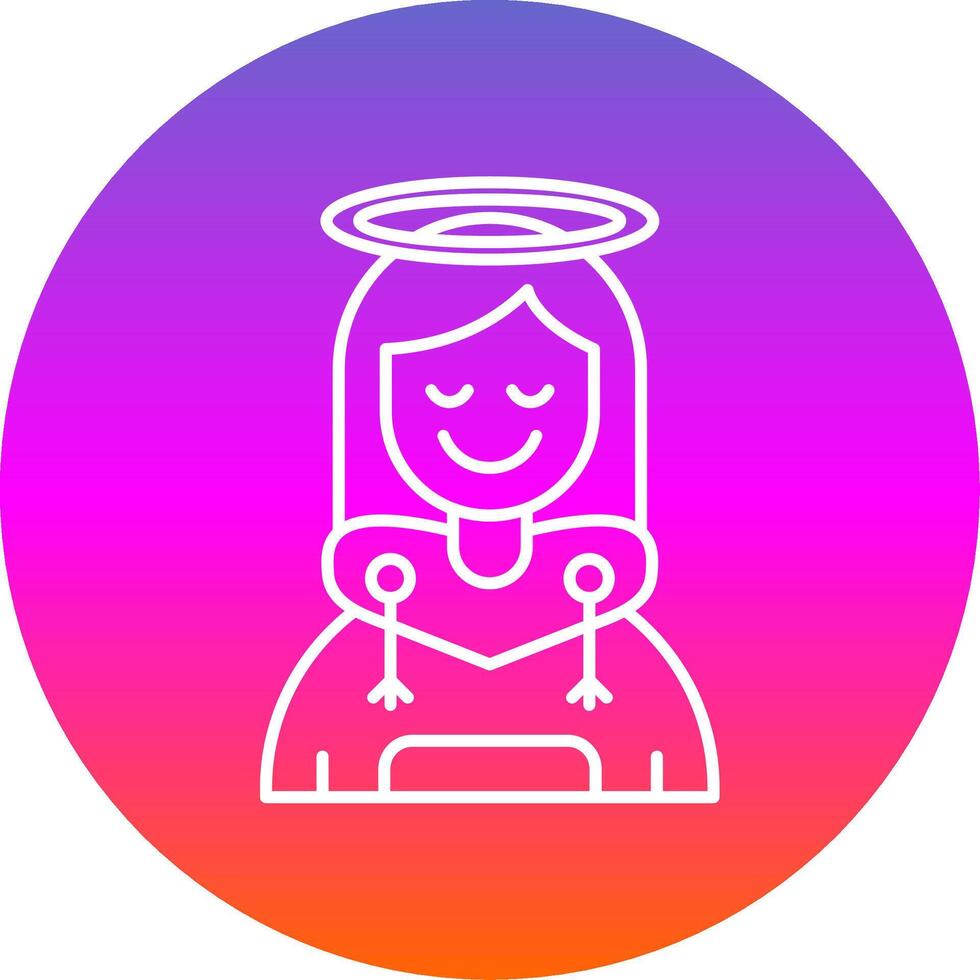 Angel Line Gradient Circle Icon vector