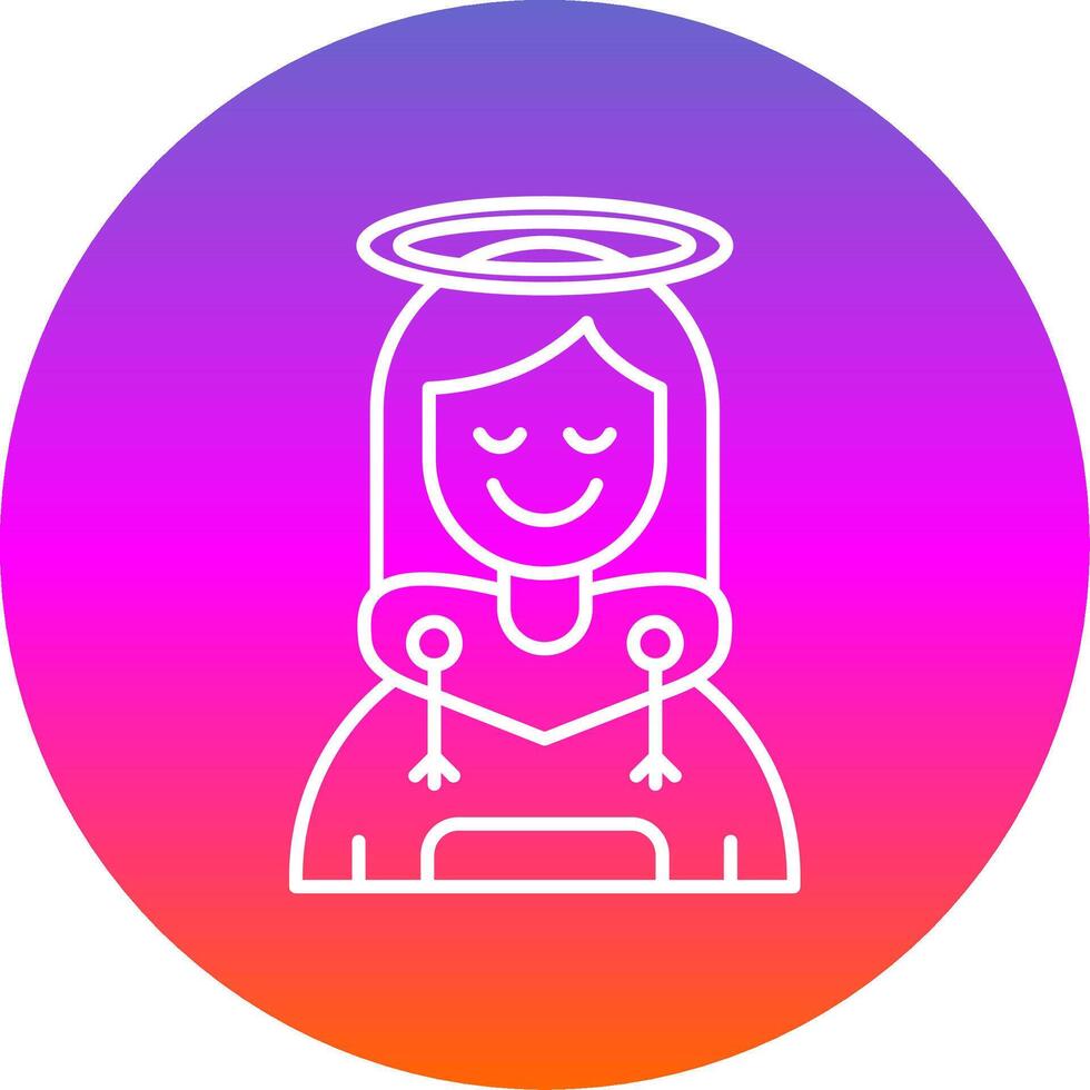 Angel Line Gradient Circle Icon vector