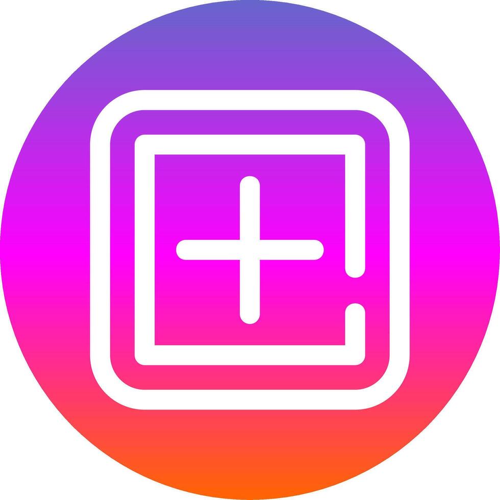Add square Line Gradient Circle Icon vector