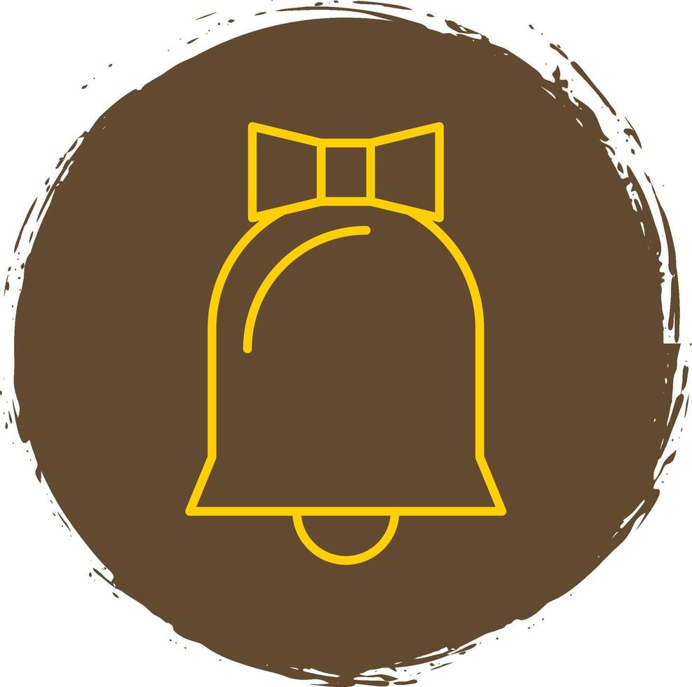 Wedding Bell Line Circle Yellow Icon vector