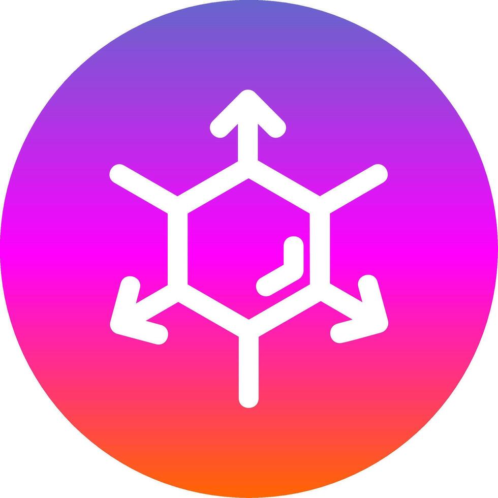 3d coordinate axis Line Gradient Circle Icon vector