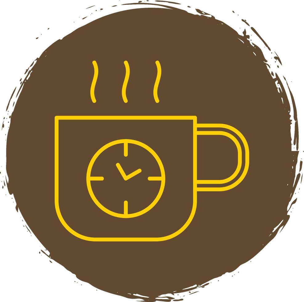 Coffee Time Line Circle Yellow Icon vector