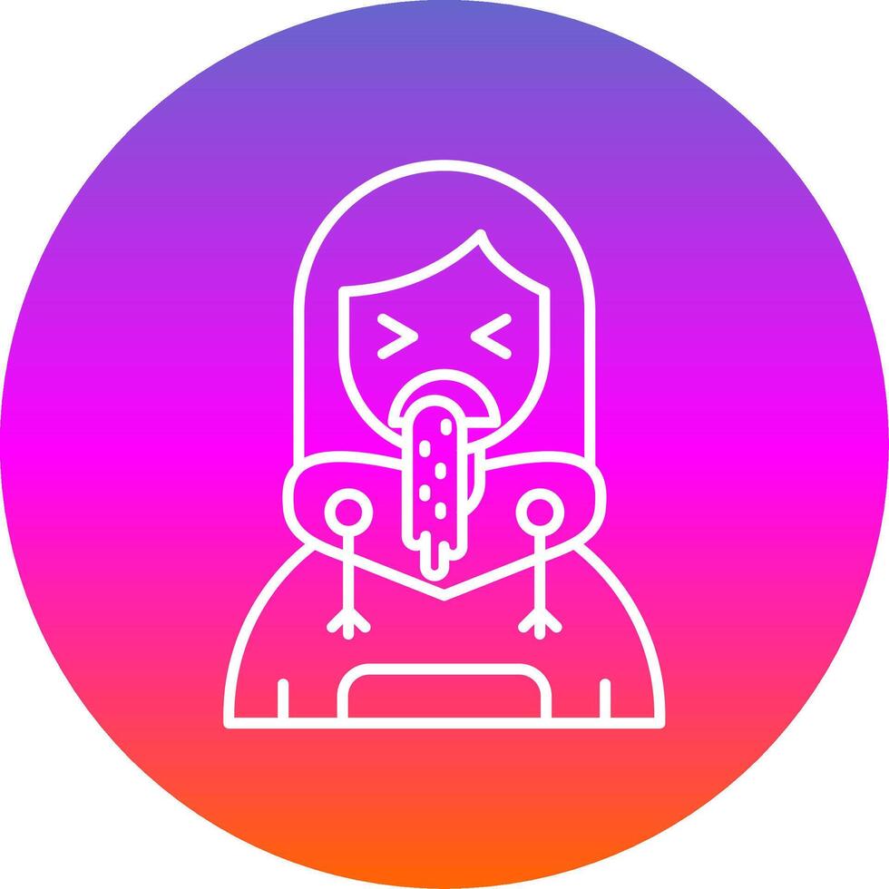 Vomit Line Gradient Circle Icon vector