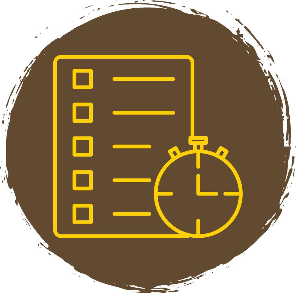 Track Of Time Line Circle Yellow Icon vector
