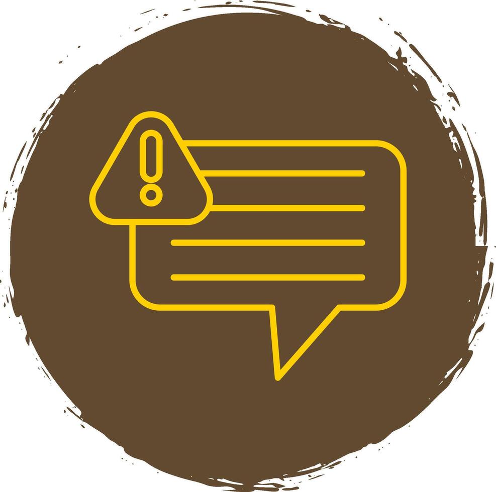 Warning Line Circle Yellow Icon vector