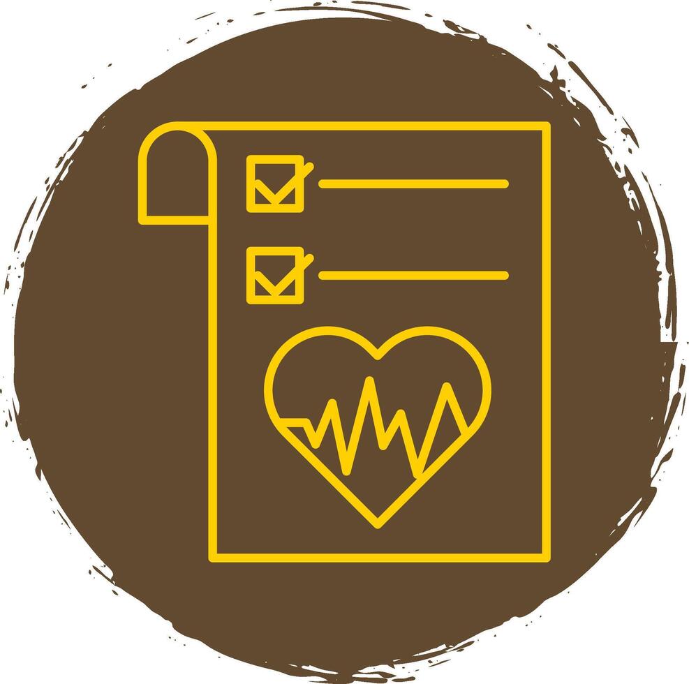 Health Graph Line Circle Yellow Icon vector