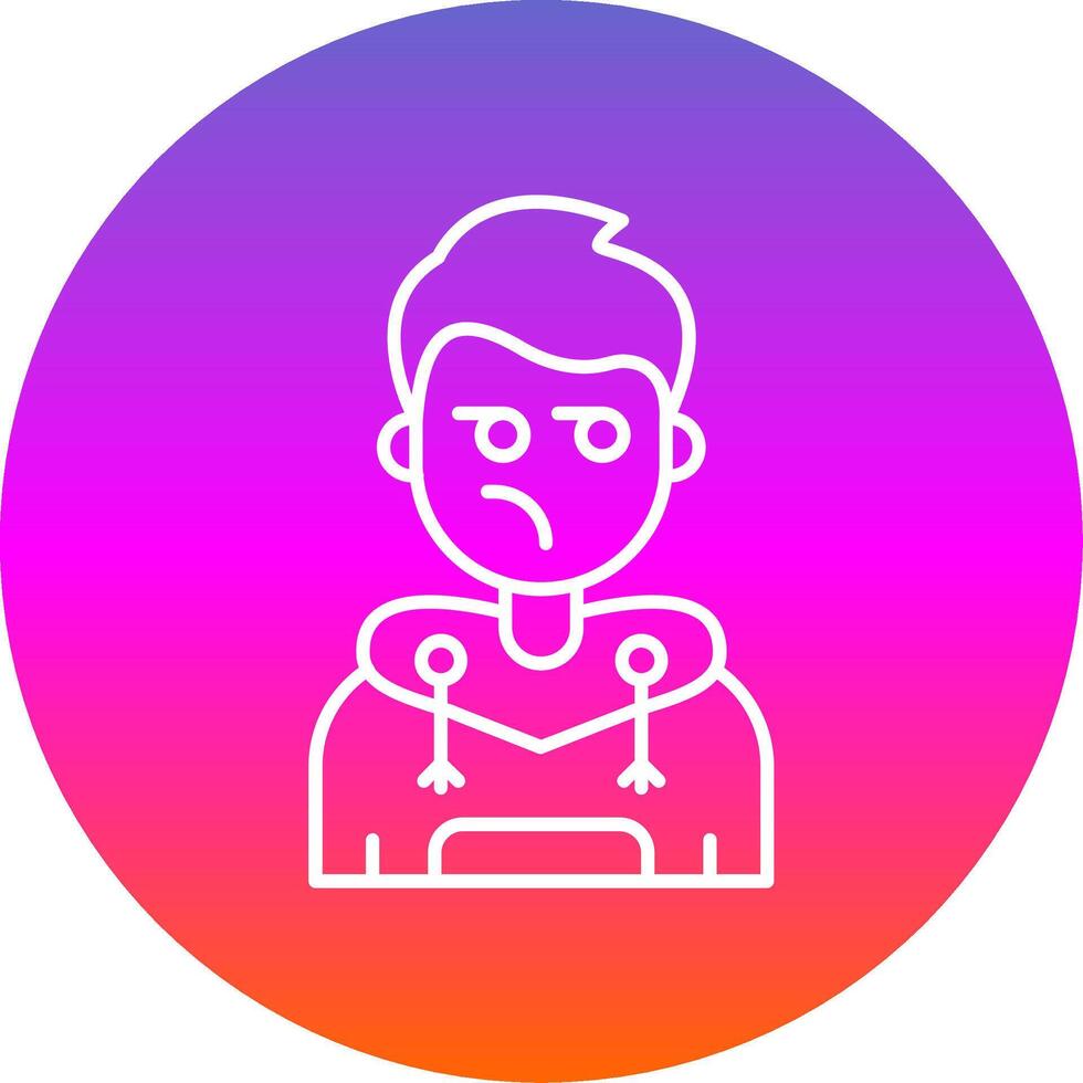 Suspicious Line Gradient Circle Icon vector