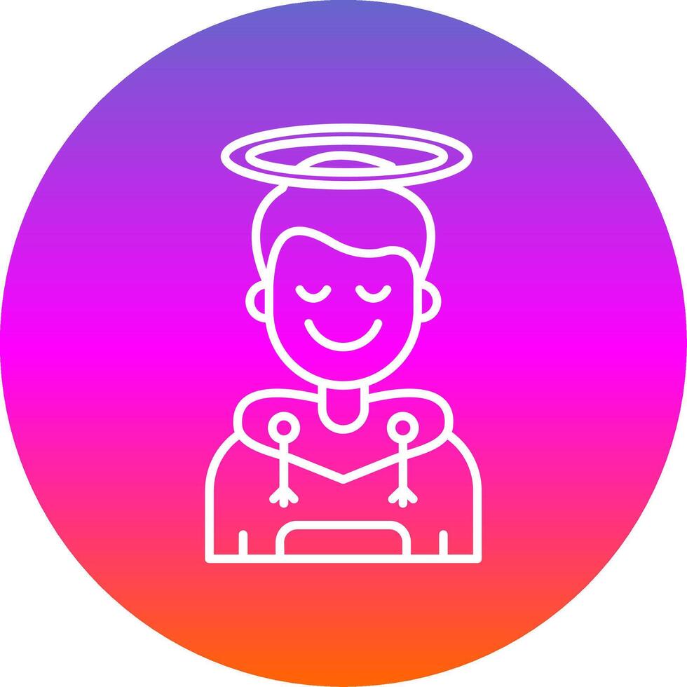 Angel Line Gradient Circle Icon vector