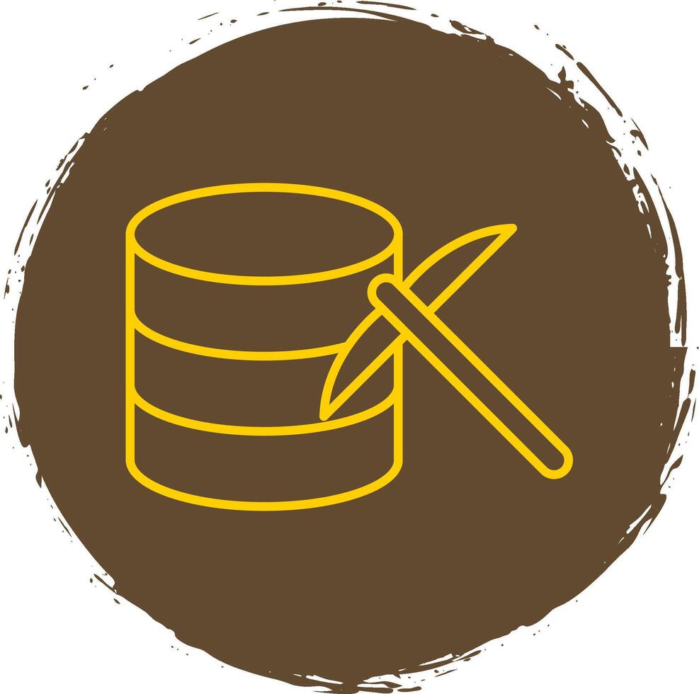 Data Mining Line Circle Yellow Icon vector