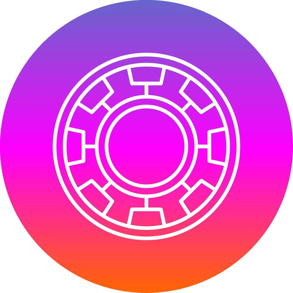 Chip Line Gradient Circle Icon vector