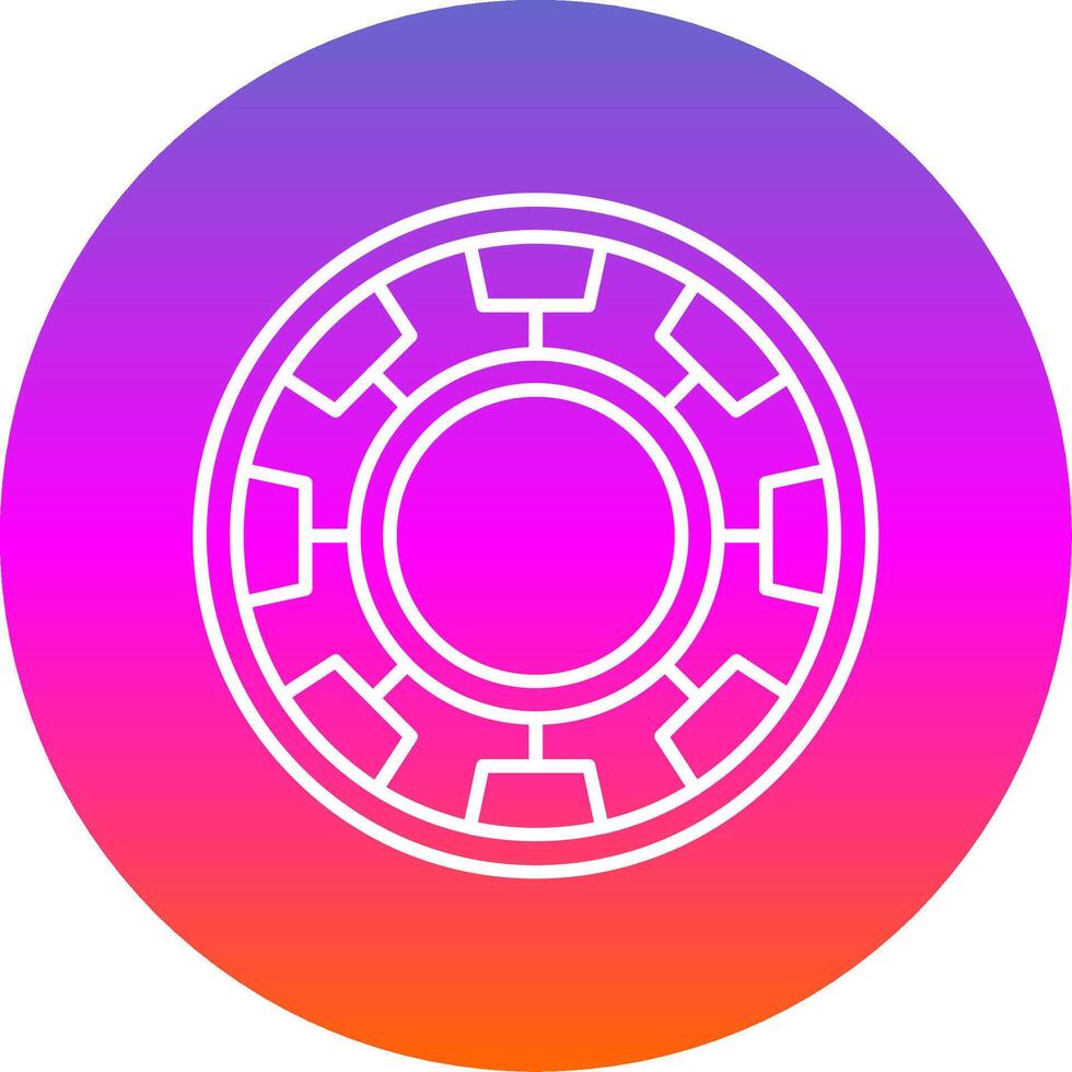 Chip Line Gradient Circle Icon vector