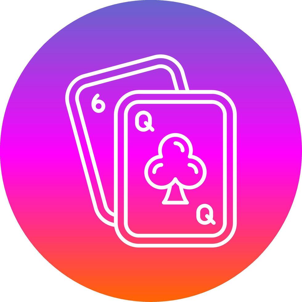 Poker Line Gradient Circle Icon vector