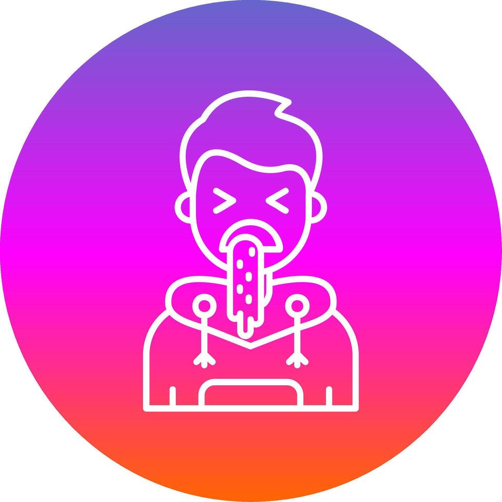 Vomit Line Gradient Circle Icon vector