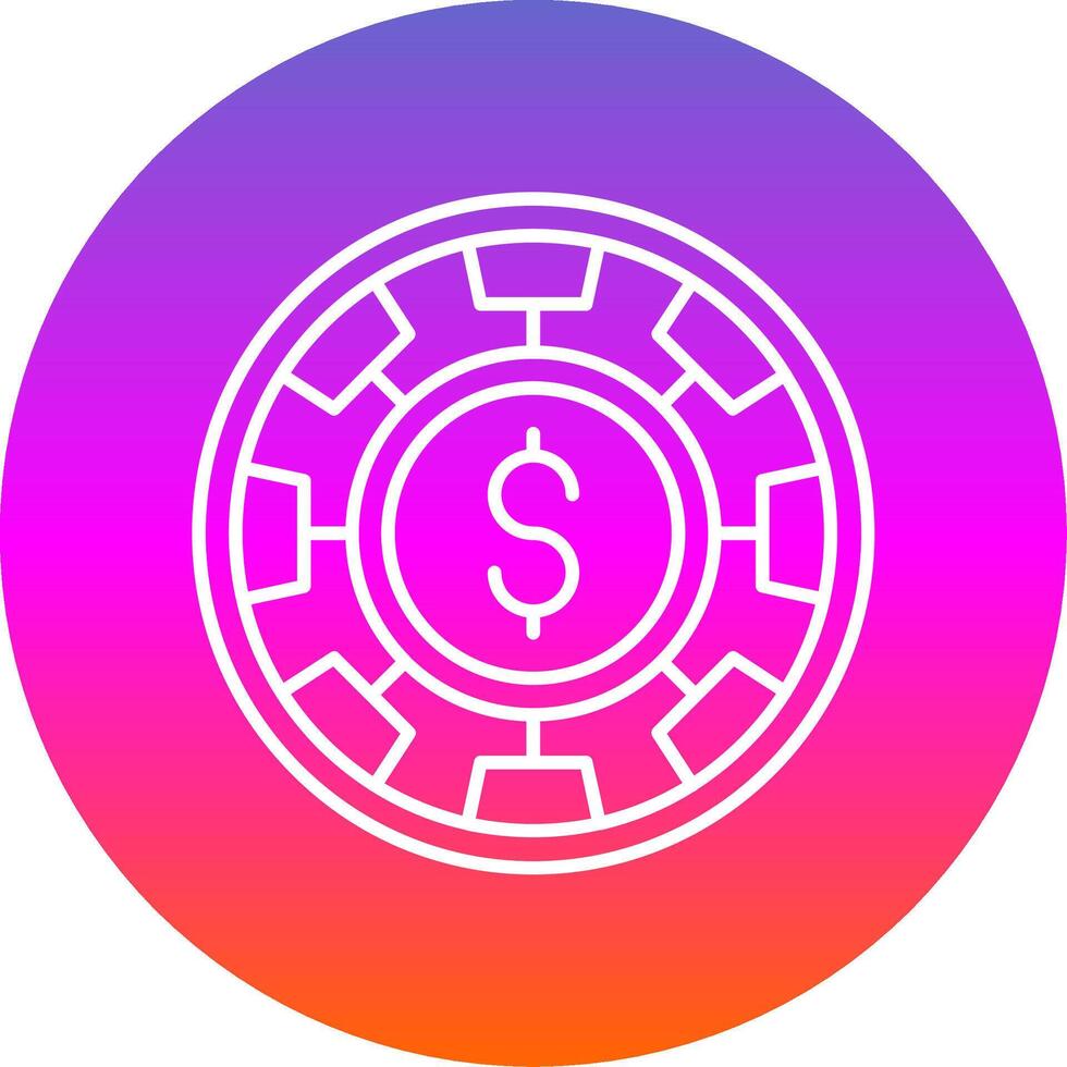 Chip Line Gradient Circle Icon vector