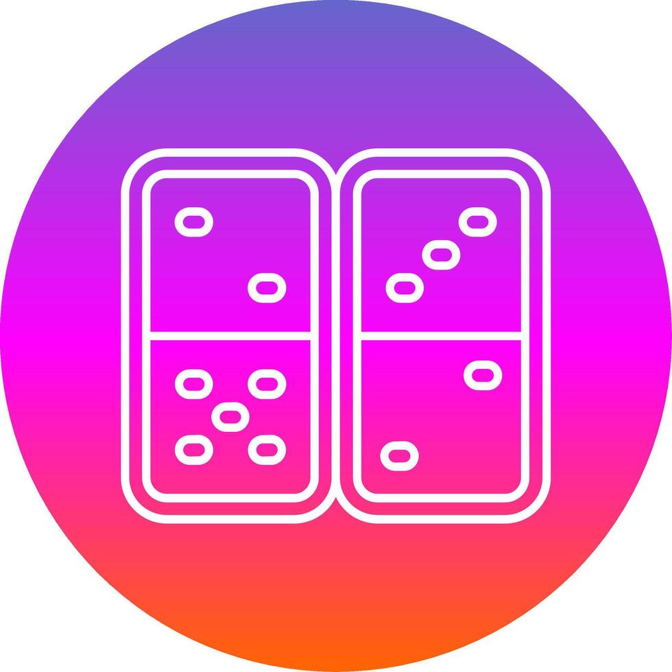 Domino Line Gradient Circle Icon vector