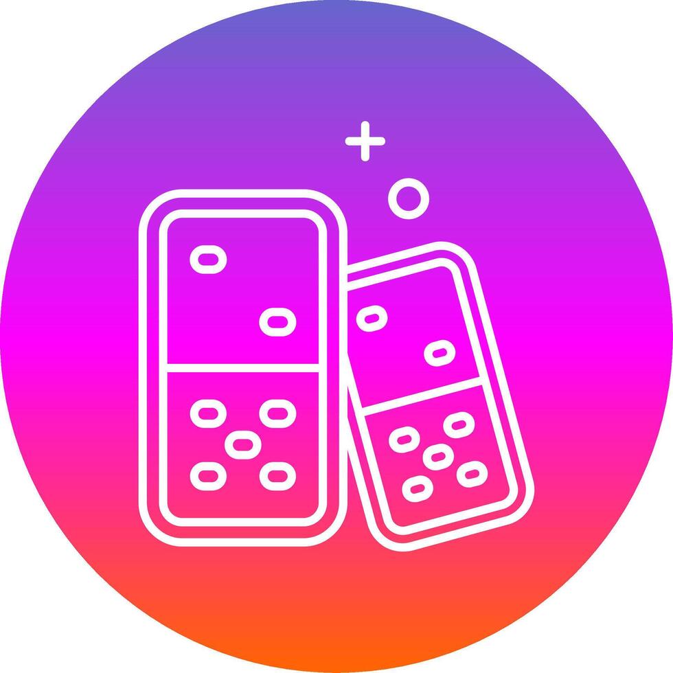 Domino Line Gradient Circle Icon vector