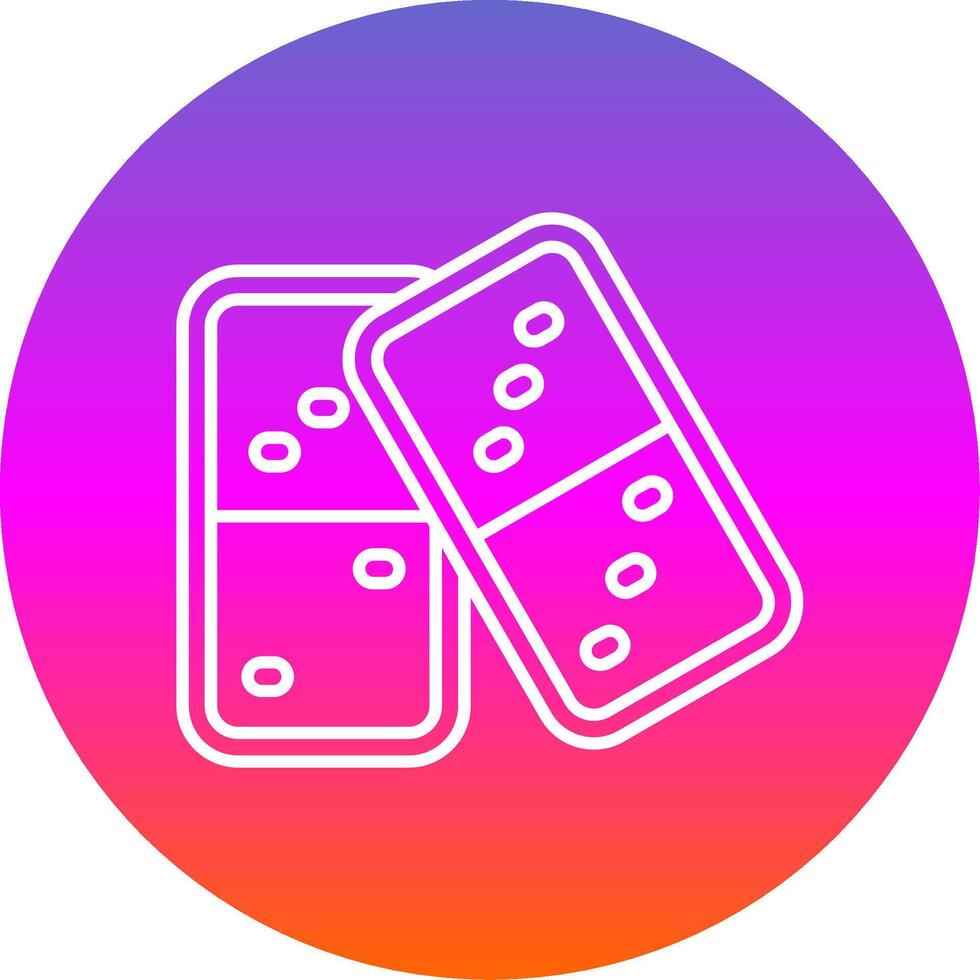 Domino Line Gradient Circle Icon vector