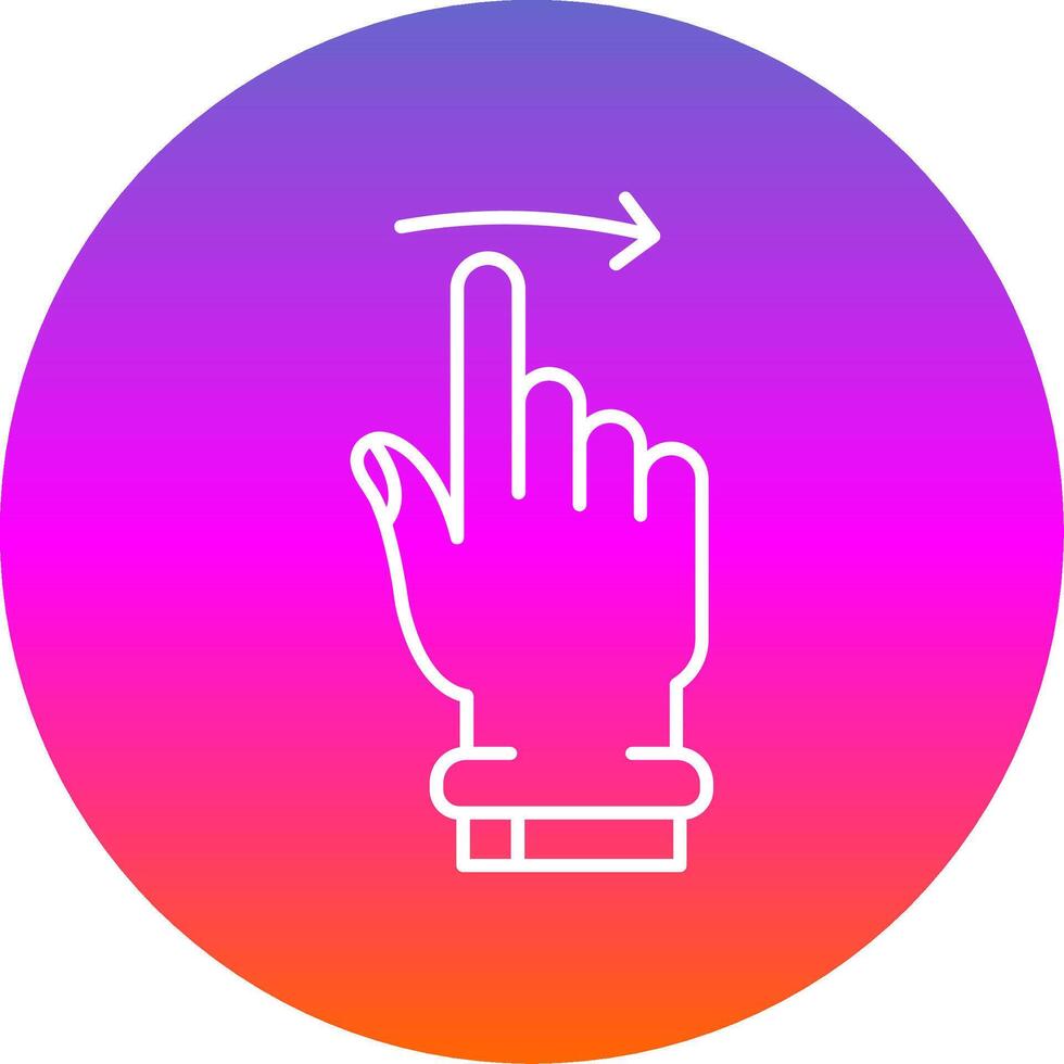 Swipe Right Line Gradient Circle Icon vector
