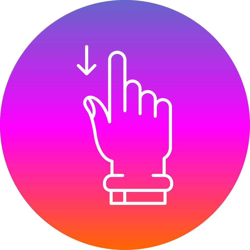 Swipe Down Line Gradient Circle Icon vector