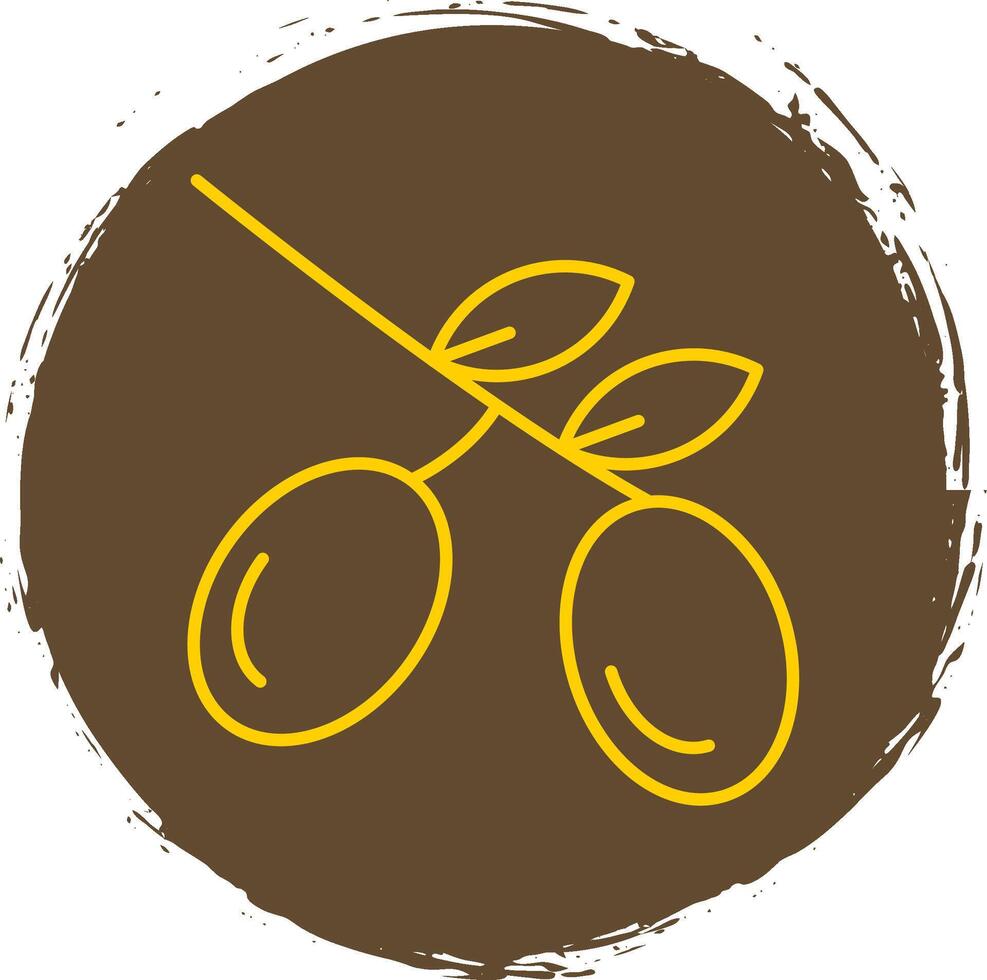 Olive Line Circle Yellow Icon vector