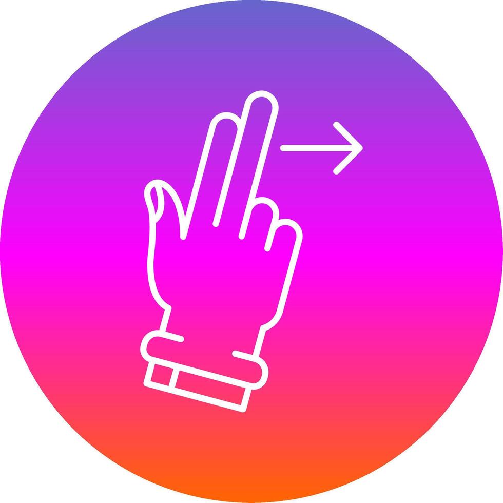 Two Fingers Right Line Gradient Circle Icon vector