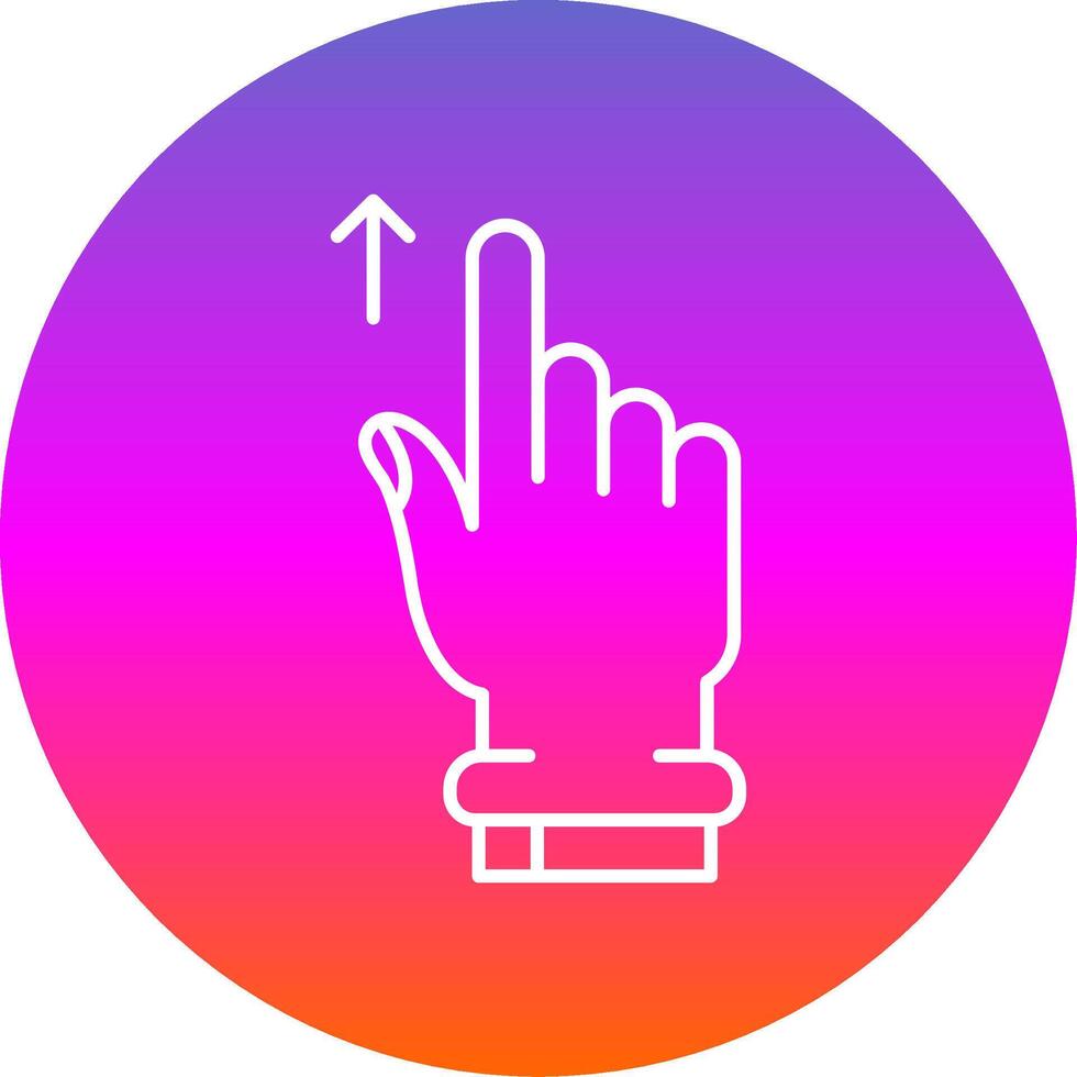 Swipe Up Line Gradient Circle Icon vector