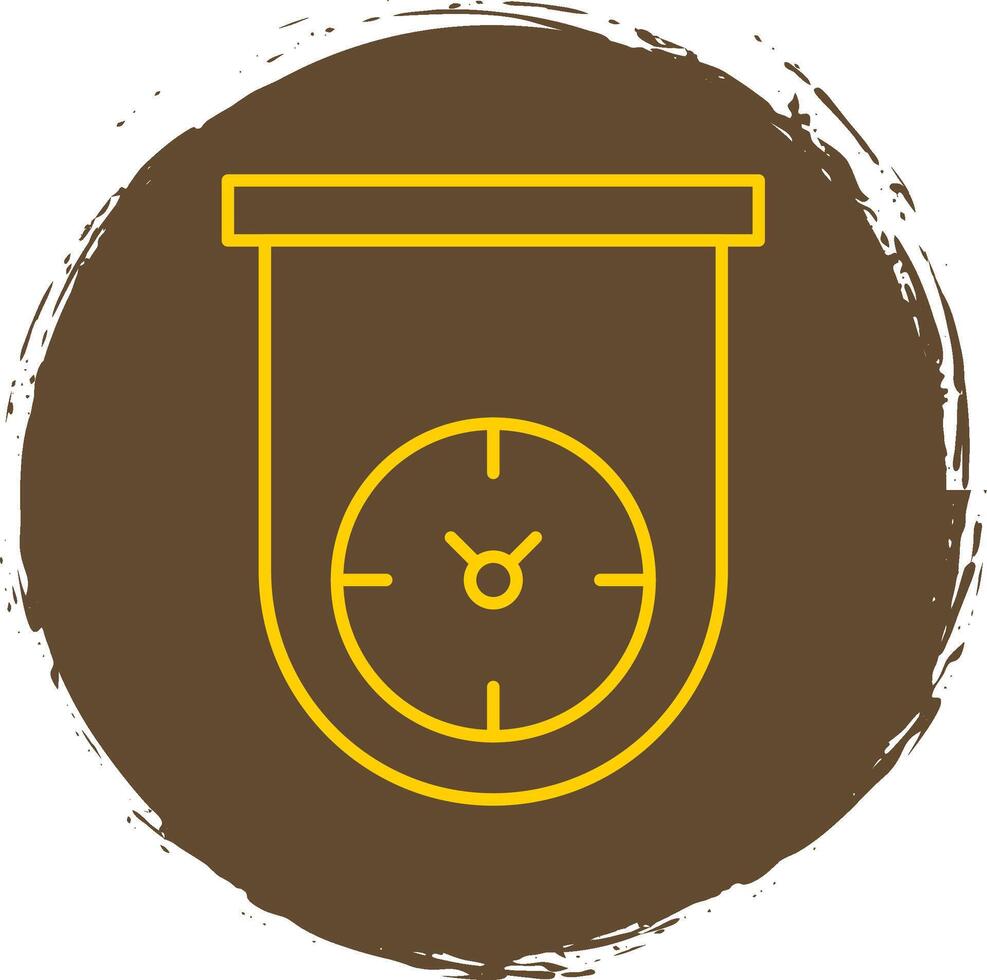 Kitchen Timer Line Circle Yellow Icon vector