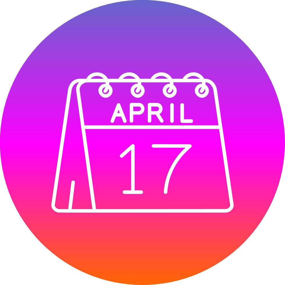 17th of April Line Gradient Circle Icon vector