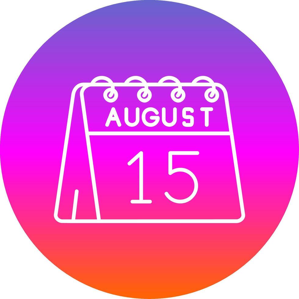 15th of August Line Gradient Circle Icon vector