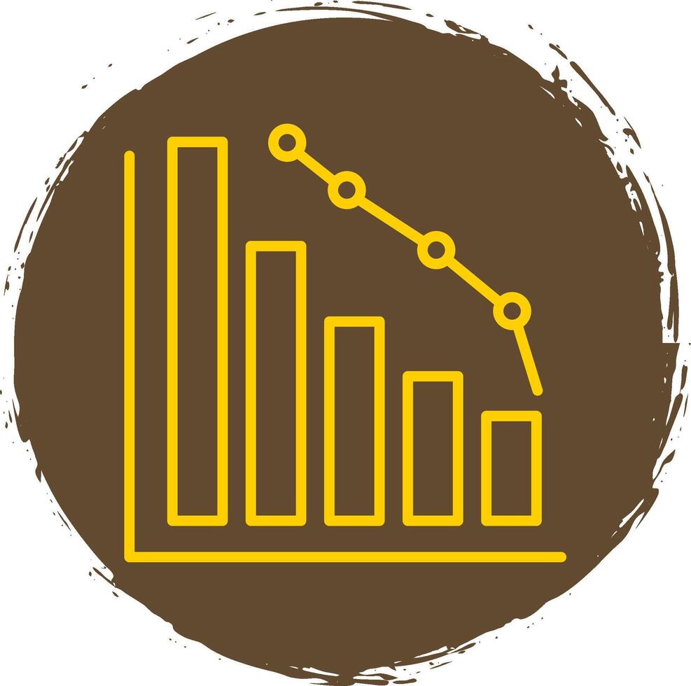 Decrease Line Circle Yellow Icon vector