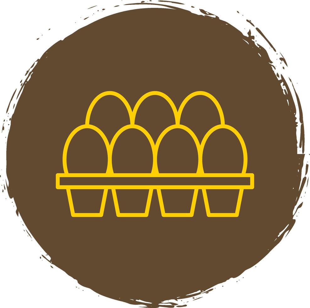 Egg Tray Line Circle Yellow Icon vector