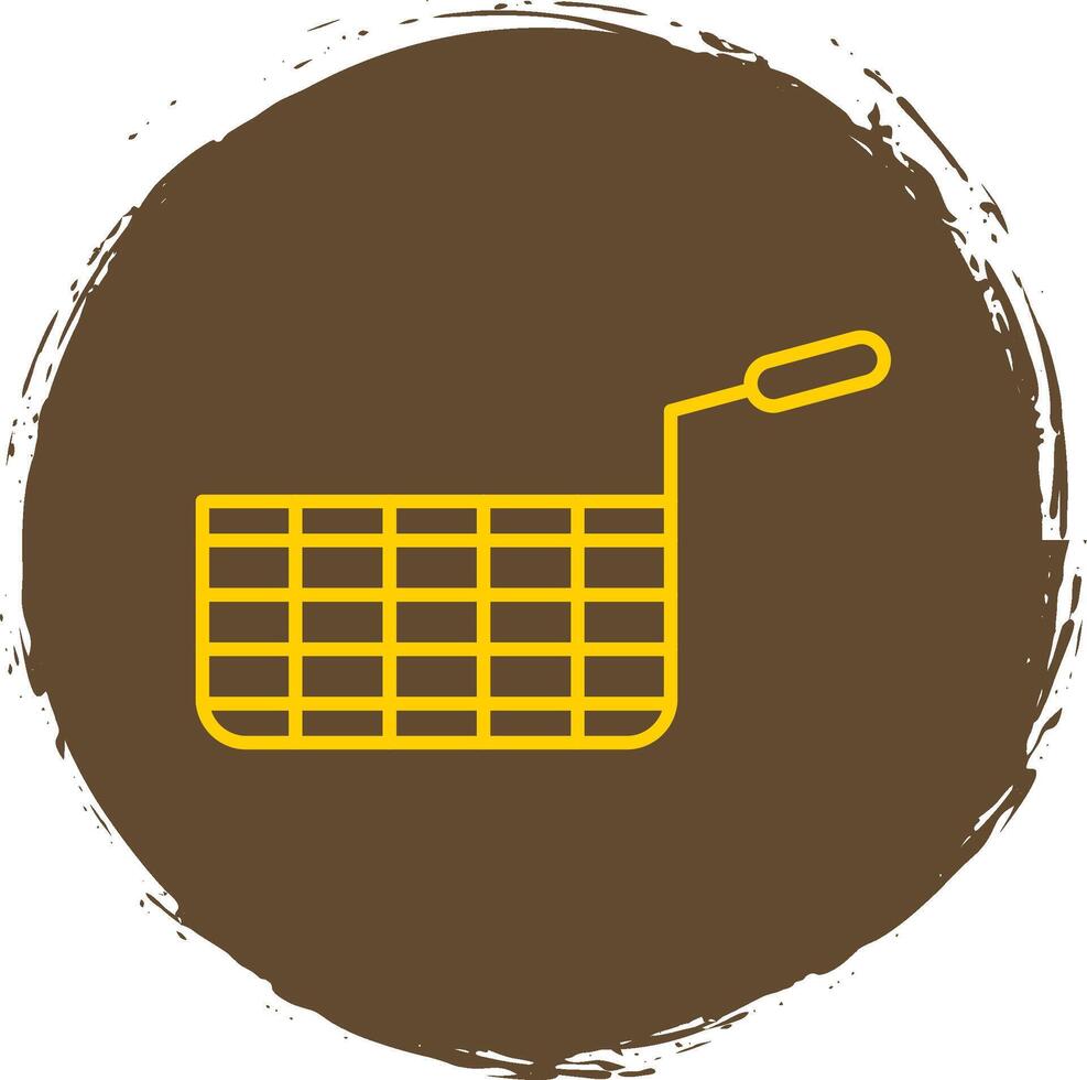 Deep Fryer Line Circle Yellow Icon vector