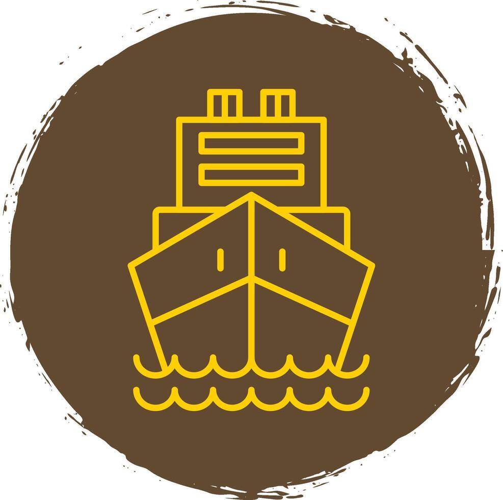 logística Embarcacion línea circulo amarillo icono vector