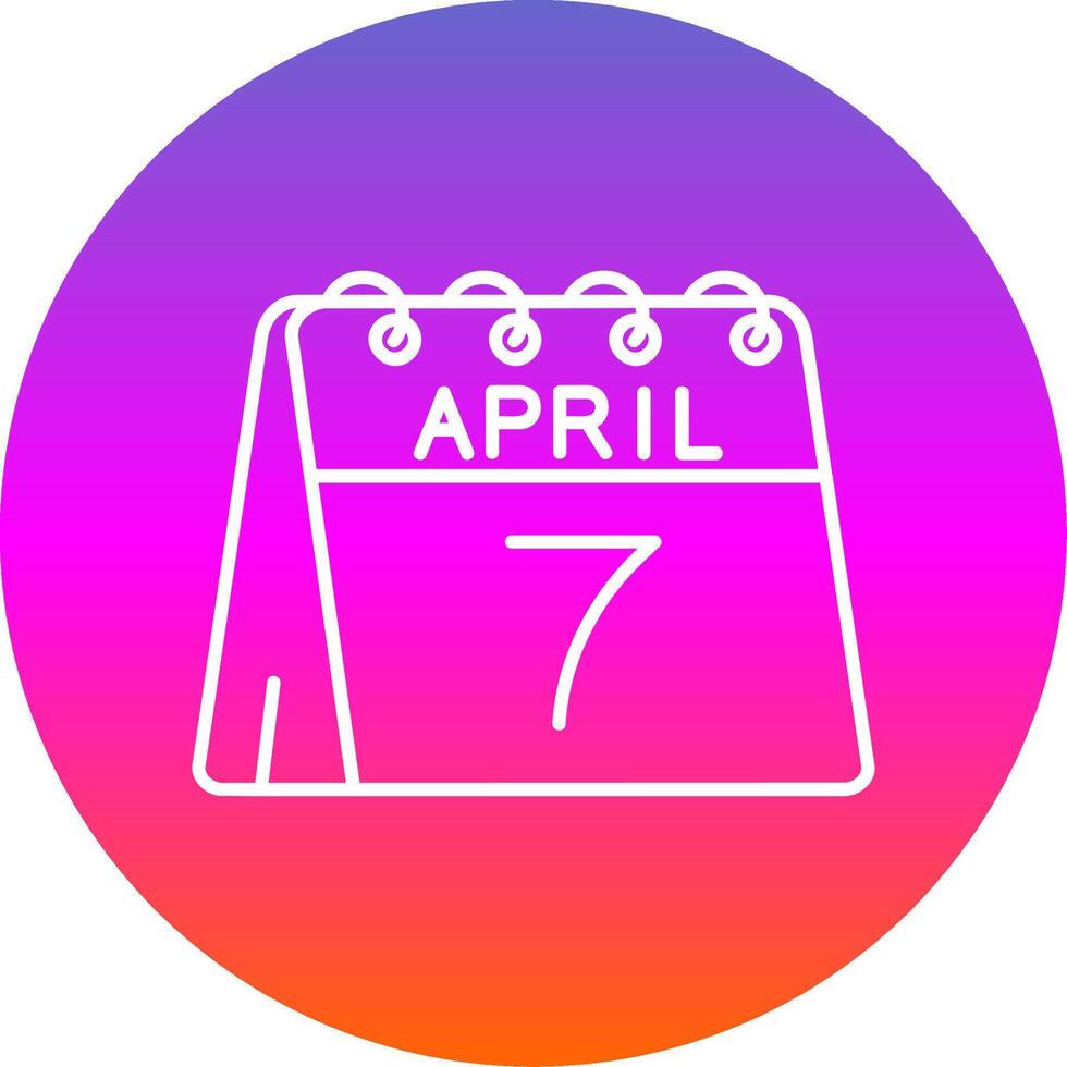 7th of April Line Gradient Circle Icon vector