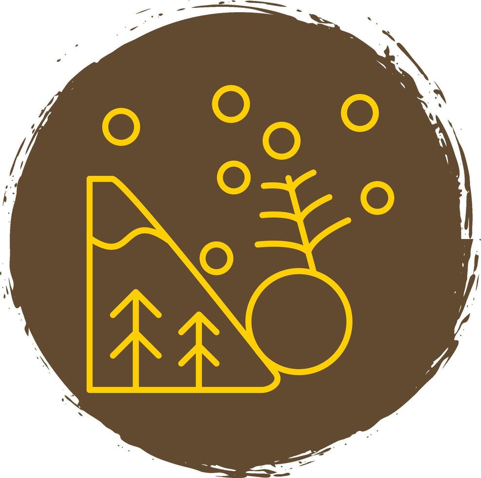 Avalanche Line Circle Yellow Icon vector