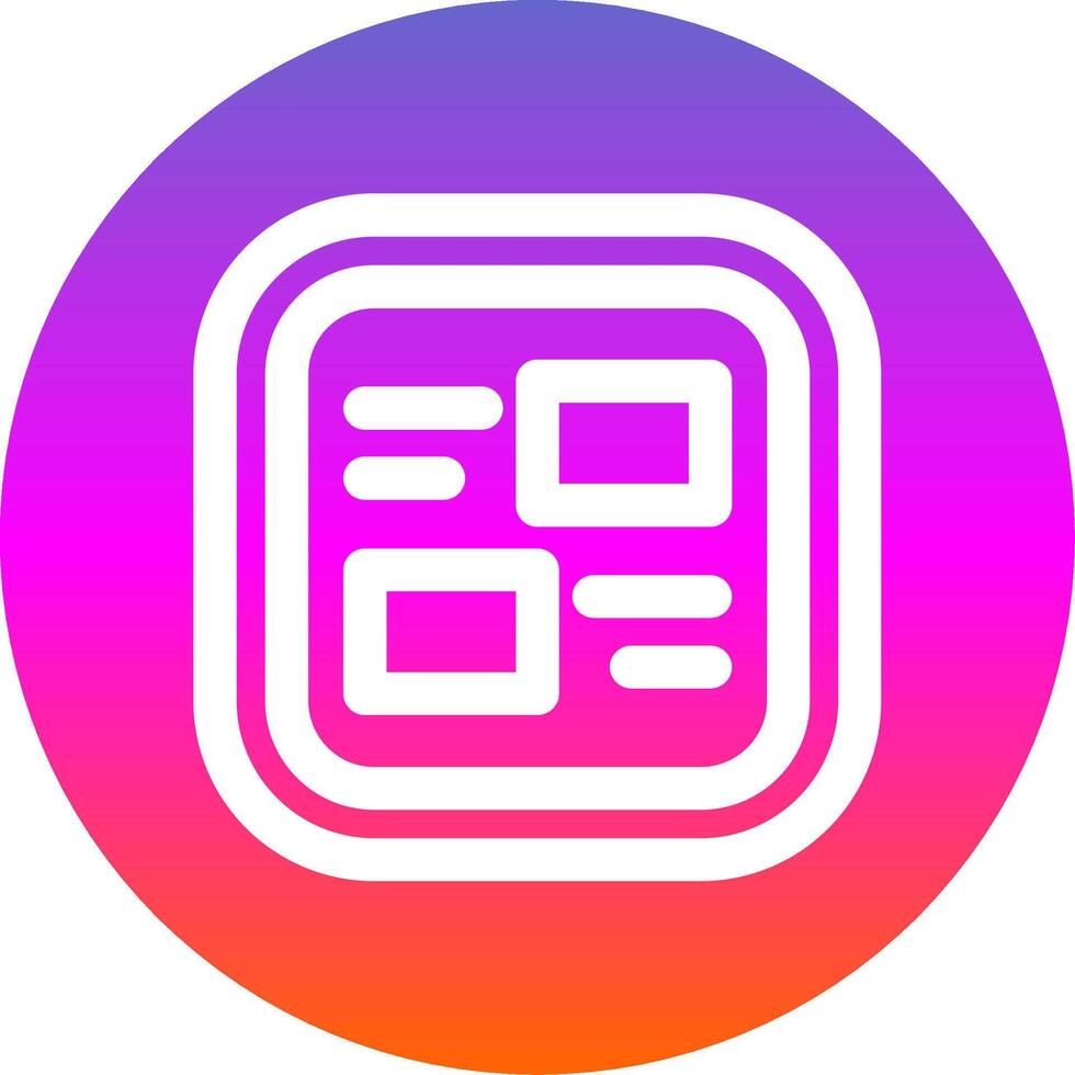 Layout Line Gradient Circle Icon vector